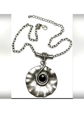 Vtg Jewelry Necklace SIGNED JUST JEWELRY Silver Tn Chain Large  14"-17.5